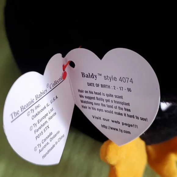 Vintage baldy bald eagle ty beanie baby - Picture 5 of 5